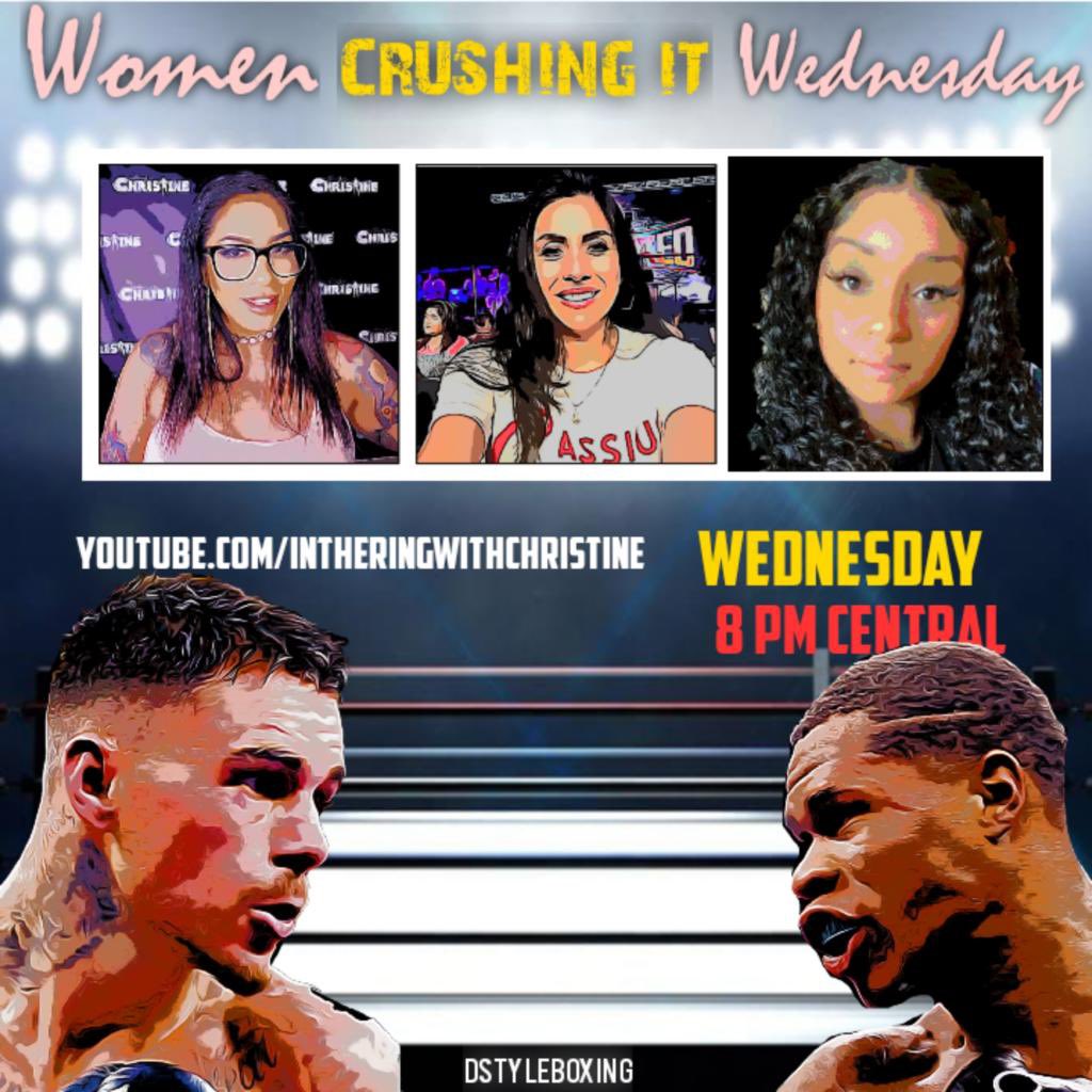 InTheRingWithC1's tweet photo. Who is ready for Wednesday ✋🏼your #favoritegirls tomorrow 8CT 9EST
#inGodwetrust #wciw #itrwc we’re bringing it like you know we do ! 🥊🗣
@boxing_bird81 @Boxing_Republic @EsmeFerraro 🖼 @DStyleBoxing @HCP_Network https://t.co/9JU8ylaCDD