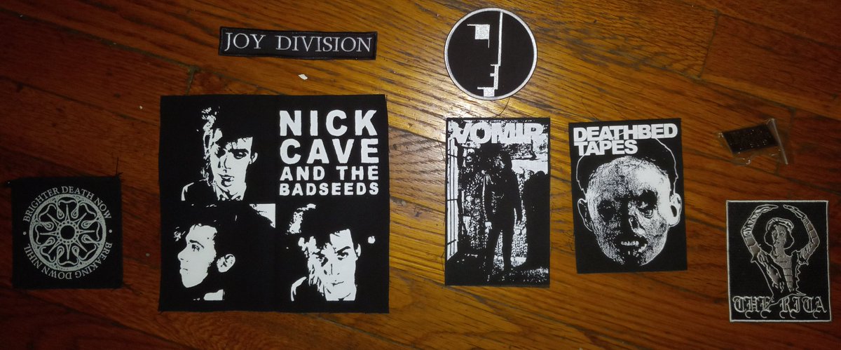 Gloomy_Boy_'s tweet photo. Damn bitch, look at all these patches I bought, I might need to buy another jacket to iron some of these onto it assuming the first ever gets here. https://t.co/ZVrdnjXmtX