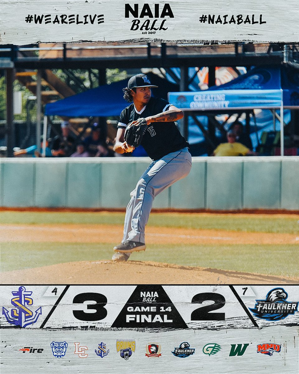 NAIABall's tweet photo. World Series Final 

(4) LSU Shreveport (La.) eliminates (7) Faulkner (Ala.) 3-2 

Trevor Burkhart: Go-ahead HR
Kevin Miranda: 5 IP, 2 R, 10 K
Nathan Beyer: 2-3, 2 RBI https://t.co/d65oxME2SB