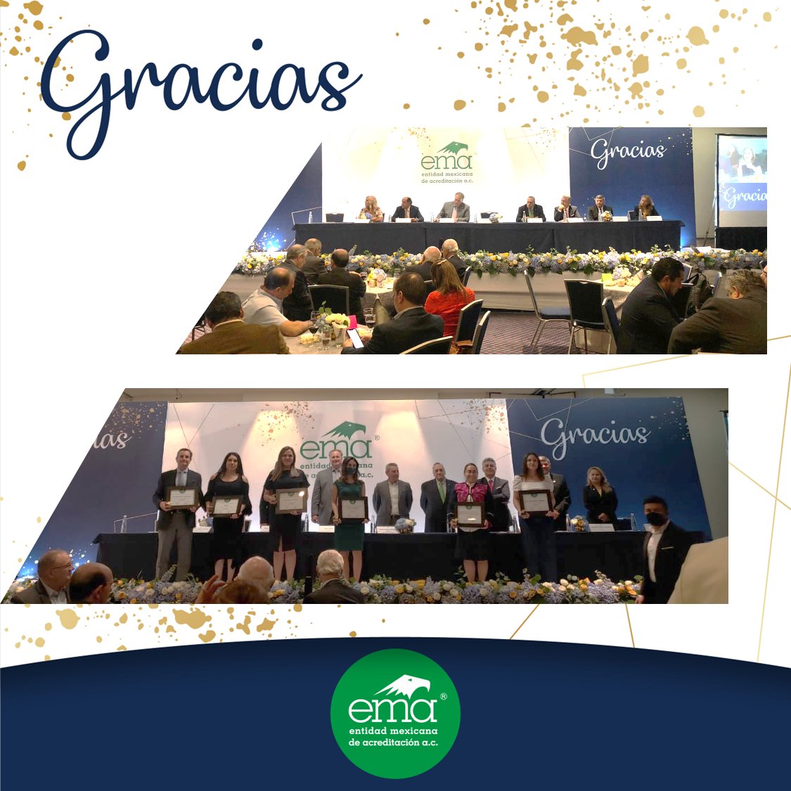 Hoy en <a href="/ema_ac/">EMA A.C</a> llevamos a cabo un evento de reconocimiento y agradecimiento para personas e instituciones que han apoyado en la consolidación de la entidad a lo largo de más de 23 años. ¡Gracias! <a href="/CNAgropecuario/">Consejo Nacional Agropecuario (CNA)</a> <a href="/CANACOMexico/">CanacoCDMX</a> <a href="/CONCAMIN/">CONCAMIN</a> <a href="/CortinaGallardo/">Juan Cortina Gallardo</a>