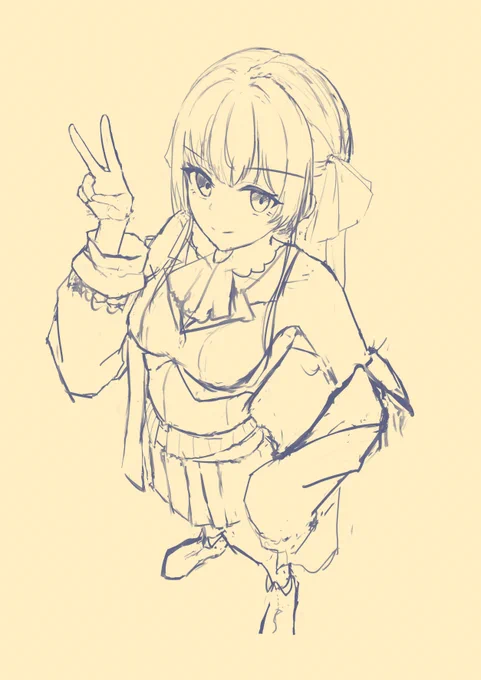 俯瞰がわからん過ぎて進まない船長の絵です。 