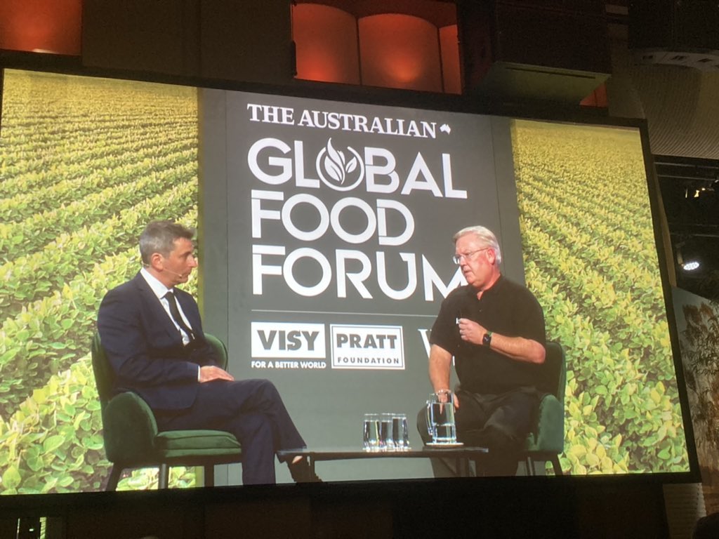 Great to be part of the 10th Global Food Forum in Melbourne. Hearing Coles CEO Steve Cain talk about Ocado arrival and automated home shopping next year #theaustralian @bushreporter @coles #gff2022