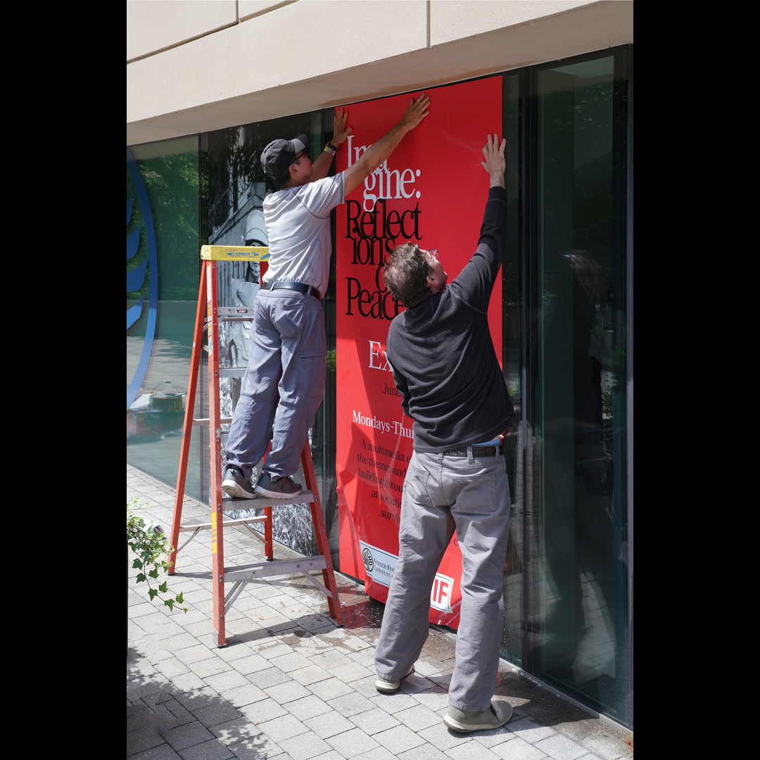 vii_foundation's tweet photo. Final tweaks are being made before the public opening of our exhibition with @USIP in Washington, DC on June 2. “Why is it so difficult to make a good peace when it is so easy to imagine?”
https://t.co/cQjyXHlFpN
#usip #theviifoundation #reflectionsonpeaceusip #imaginebook https://t.co/PpgmZHXiD0