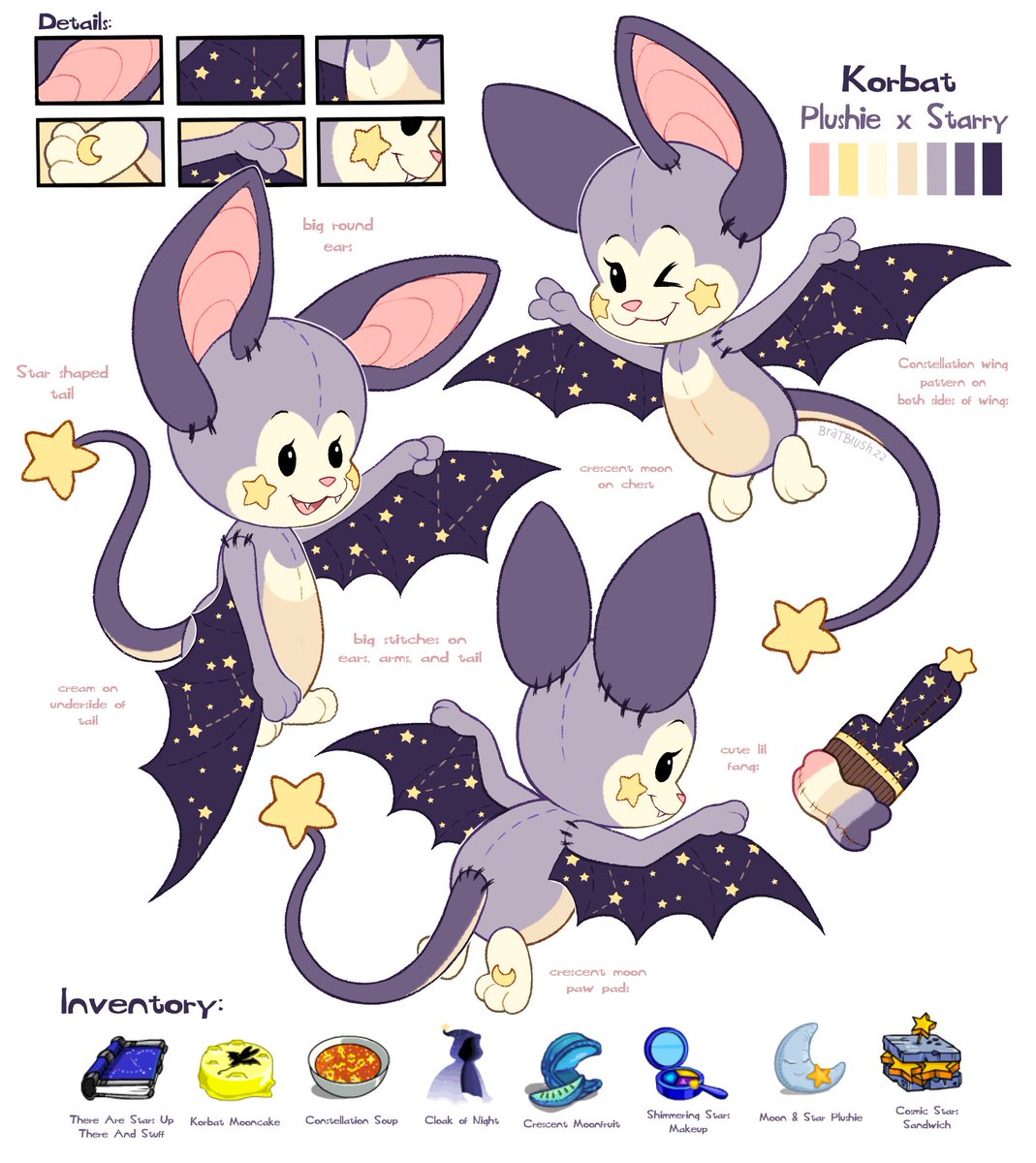 neopet design for <a href="/Centch/">Centchi</a>!!! korbat with a starry x plushie theme 🌟