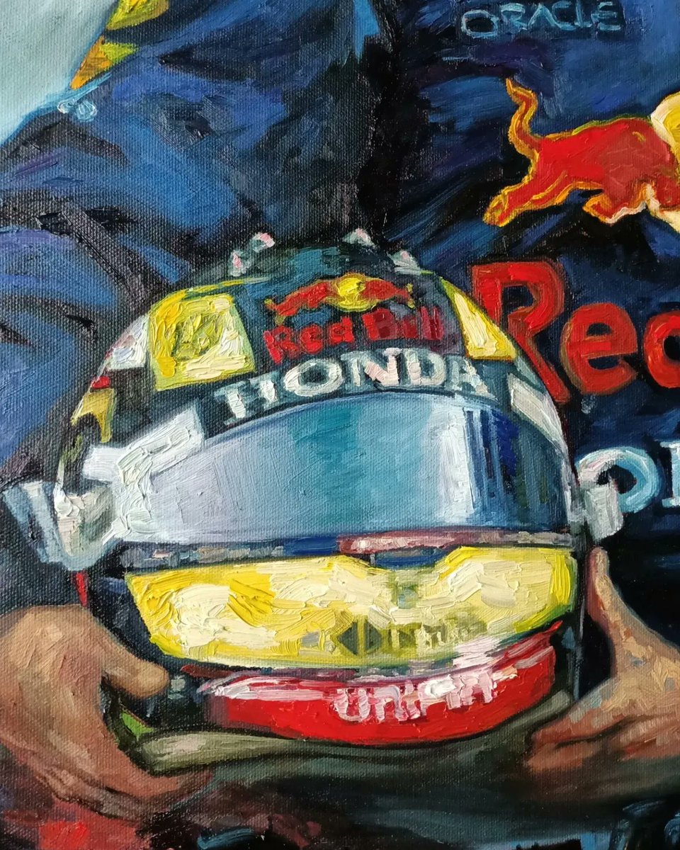 rikipinta's tweet photo. Checo campeón 80x60cm óleo en bastidor https://t.co/kmrHnkX7Fb