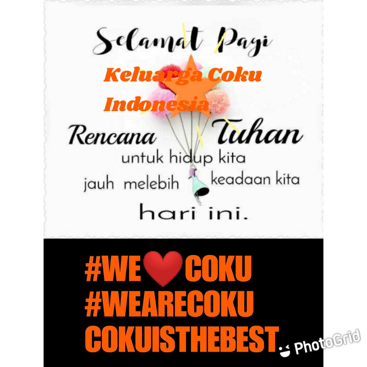 ImanuelDekris's tweet photo. Semangat pagi, Semangat kebersamaan Saudaraku Semua,sehat sejahtera dan bahagia sll buat kita semua🙏l
THINK POSITIVE BE HAPPY
#Coku
#CokuIndonesia
#CokuCoin
#CokuCryptoCurrency
#WeAreCoku
#RumahCokuIndonesia
#CokuIsTheBest
#CokuInternational
#IloveCoku
#CokuisMiracle https://t.co/J9lhzbVKmS