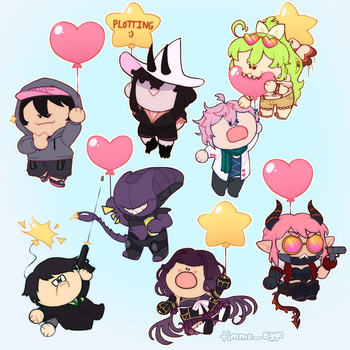 timmo_eggo's tweet photo. ✨Commission✨

drew a big ole batch of lil lads for flamingo lad @Xolga1 ! thank you for commissioning me, I really enjoyed drawing all of your friends as marshmallows with balloons🐧✨

#commissions #commissionart https://t.co/Dmh55fu8c0