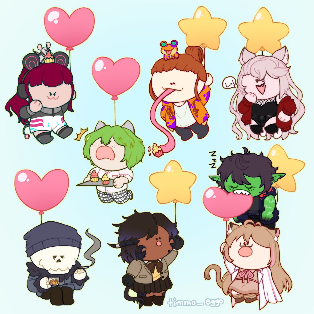 timmo_eggo's tweet photo. ✨Commission✨

drew a big ole batch of lil lads for flamingo lad @Xolga1 ! thank you for commissioning me, I really enjoyed drawing all of your friends as marshmallows with balloons🐧✨

#commissions #commissionart https://t.co/Dmh55fu8c0