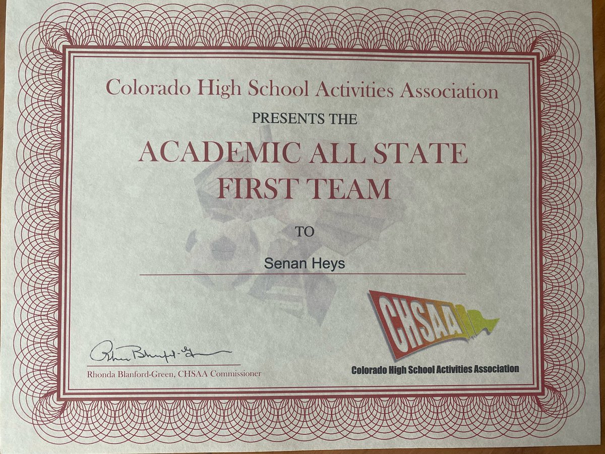 SenanRomeHeys23's tweet photo. I was also fortunate enough to achieve Academic All State First Team this season!! #uncommited #firstteam @pbrcolorado @USAPrimeCatanza @Birchprospects @OfficialLegac16 https://t.co/sPtQwLMoKG