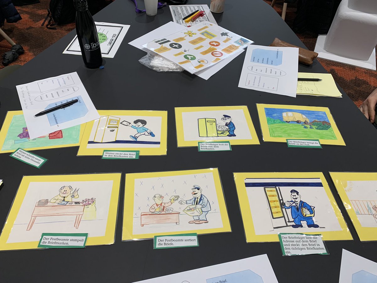 <a href="/MackenzieNeale/">Mackenzie Neale (she/her/elle)</a> @mikeratkinson and I learning about the process of sending a letter in German this morning in our CLIL masterclass with @DrAndrea_T <a href="/AcademyVIC/">Victorian Academy of Teaching and Leadership</a> 
#TEP22