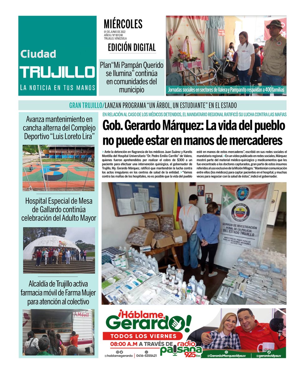 CiudadTRU's tweet photo. #FelizMiércoles  Esta es nuestra portada de hoy #1Jun
¡La noticia en tus manos! https://t.co/j2ytMrAq0N