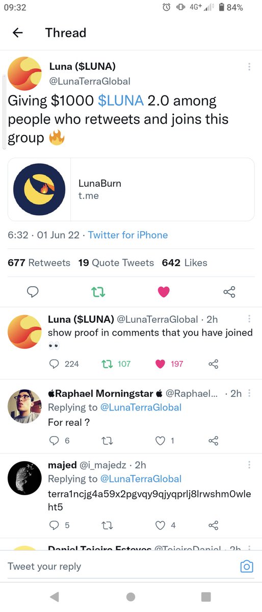 ManoTheSnail's tweet photo. @LunaTerraGlobal terra1juh2zsd3xw2svyz5w788fuvgz4furf5878ugdy https://t.co/P1YxNos6Es