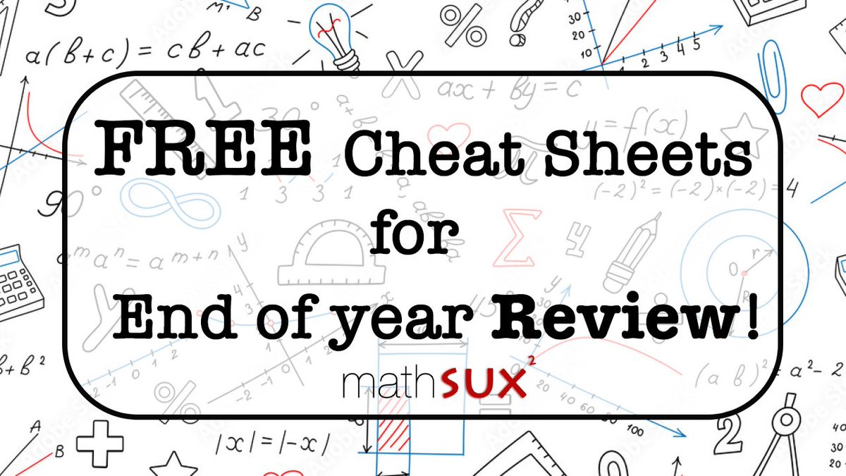 mathsux_org's tweet photo. Getting ready to review for finals!?  Check out these 100% FREE cheat sheets for Algebra, Geometry, Algebra 2/Trig. &amp; more!!🤓✨⬇️

https://t.co/BrEZQLxFbQ

#math #mtbos #iteachmath https://t.co/3eDS0ZEpNB