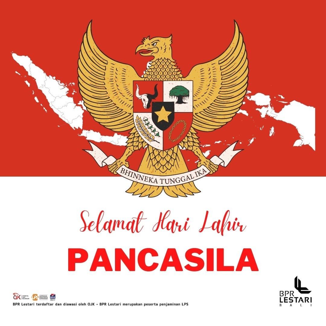 LestariHealthy's tweet photo. Selamat Hari Lahir Pancasila Indonesiaku Tercinta, semoga bangsa ini bisa terus maju, dan berkembang serta bersatu demi satu tujuan yaitu sesuai ideologi pancasila
#LestariHealthy #BPRLestari #HariLahirPancasila https://t.co/BRIKg1hZYa