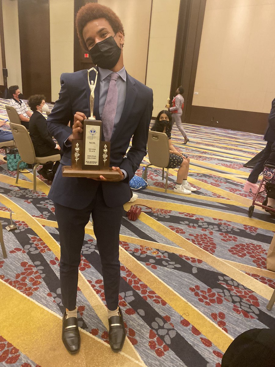 JacksonReedDeb8's tweet photo. …and then there were 2

Congrats to Myles Bell for their 2nd place finish in Original Oratory at the #NCFL2022 tourney, besting 180 other competitors! https://t.co/MuAujzsHXv