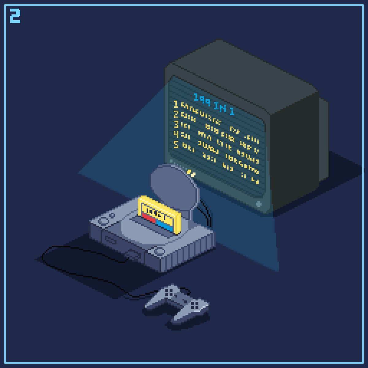 ColorblindPixl's tweet photo. Game Console 2/30 day 

Polystation 199 IN 1

#pixelart #polystation #retro #retropixel https://t.co/R4MQtvwOmx