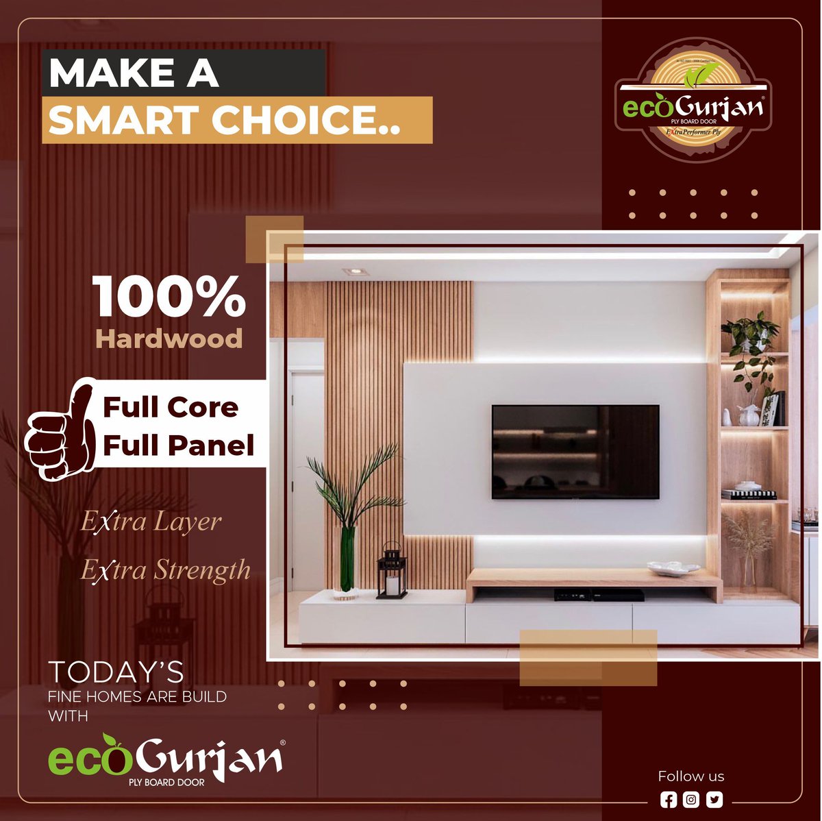EGurjan's tweet photo. "MAKE A SMART CHOICE..."
.
π 100% Hardwood
π Full Core
π Full Panel
π Extra Layer
π Extra Strength
.
Feel free to contact Eco-Gurajn :
β +91 94213 14748
#reliability #homedecoration #beautyplywood #sustainable #strength #DefectFree #woodworking #plywoodfurniture #interiorde https://t.co/jC4Yar6cJ6