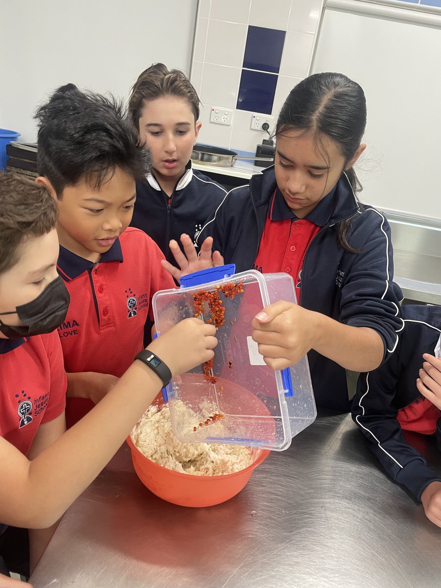 InfantJesus54's tweet photo. With the cooler weather of Makuru arriving, our Year Six students visited the bush garden to harvest some of the herbs and berries. They used these berries and herbs to make bush tucker scones. #ExpectGreatThings #ConnectionToCountry #ConnectedLearners https://t.co/TtAVnTMZ15