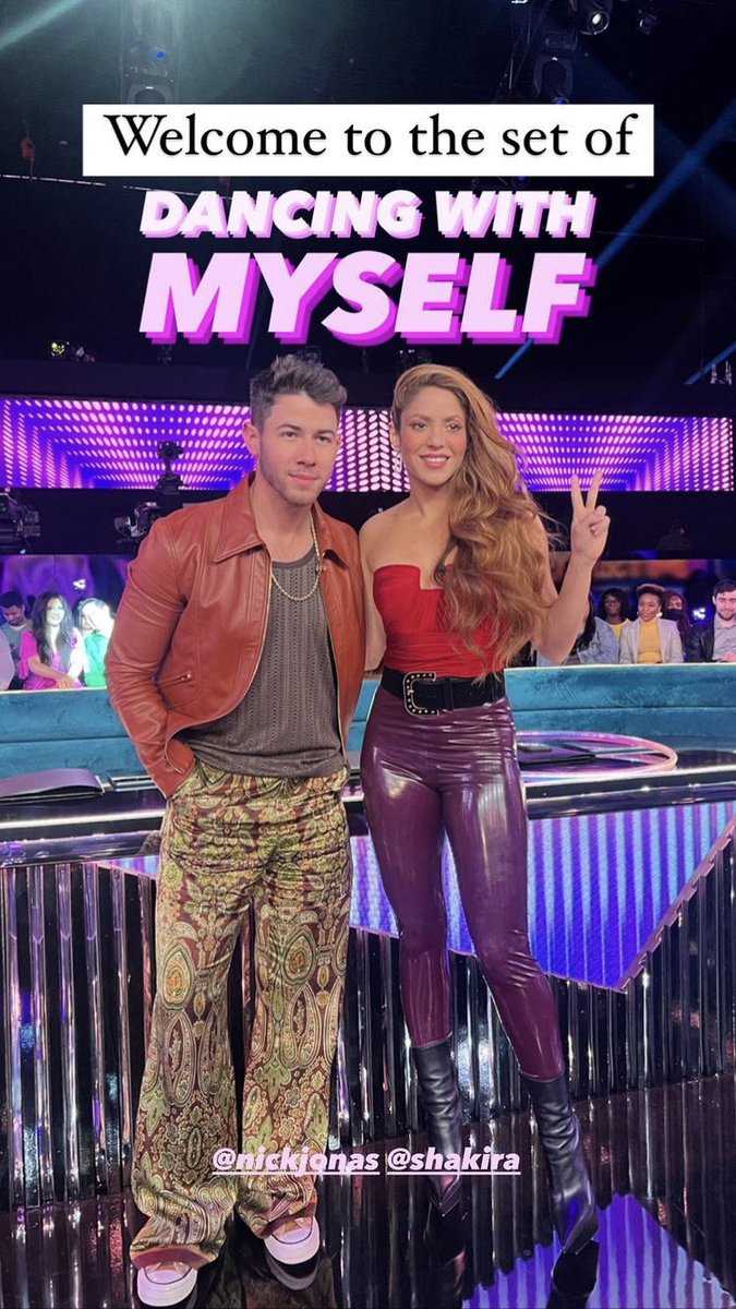 Jonas_DailyNews's tweet photo. .@NickJonas &amp; @Shakira on set of #DancingWithMyself https://t.co/LF3NCuGbDd