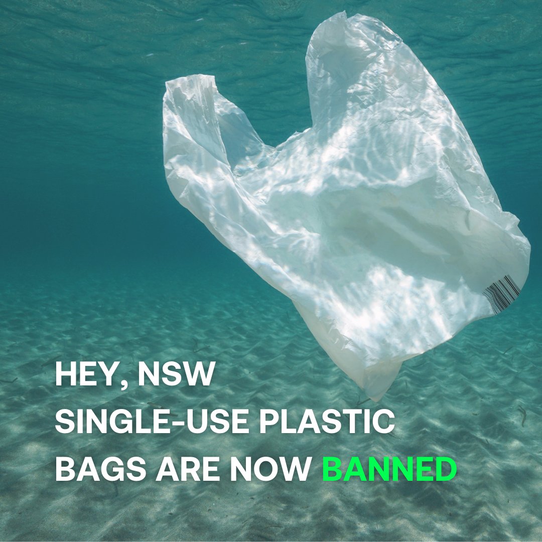 releaseitau's tweet photo. Big news today! 💚

The NSW Government has placed a ban on lightweight single-use plastic bags. These plastics make up 60% of all litter in NSW and by preventing the supply of this problematic plastic, it will help prevent it ending up as waste in landfill. https://t.co/2gJ6ypjISu