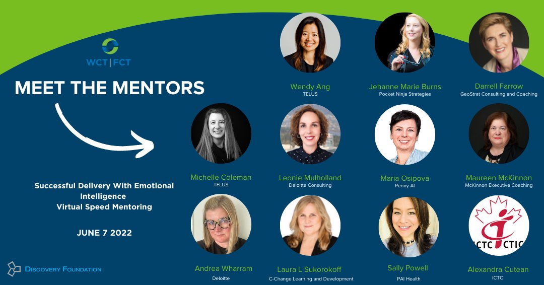 Our Virtual Speed Mentoring event is just around the corner... let's meet the mentors! Click here to register: bit.ly/3KTApTJ 

You won't want to miss out!

#womensupportingwomen #mentoring #wctbc