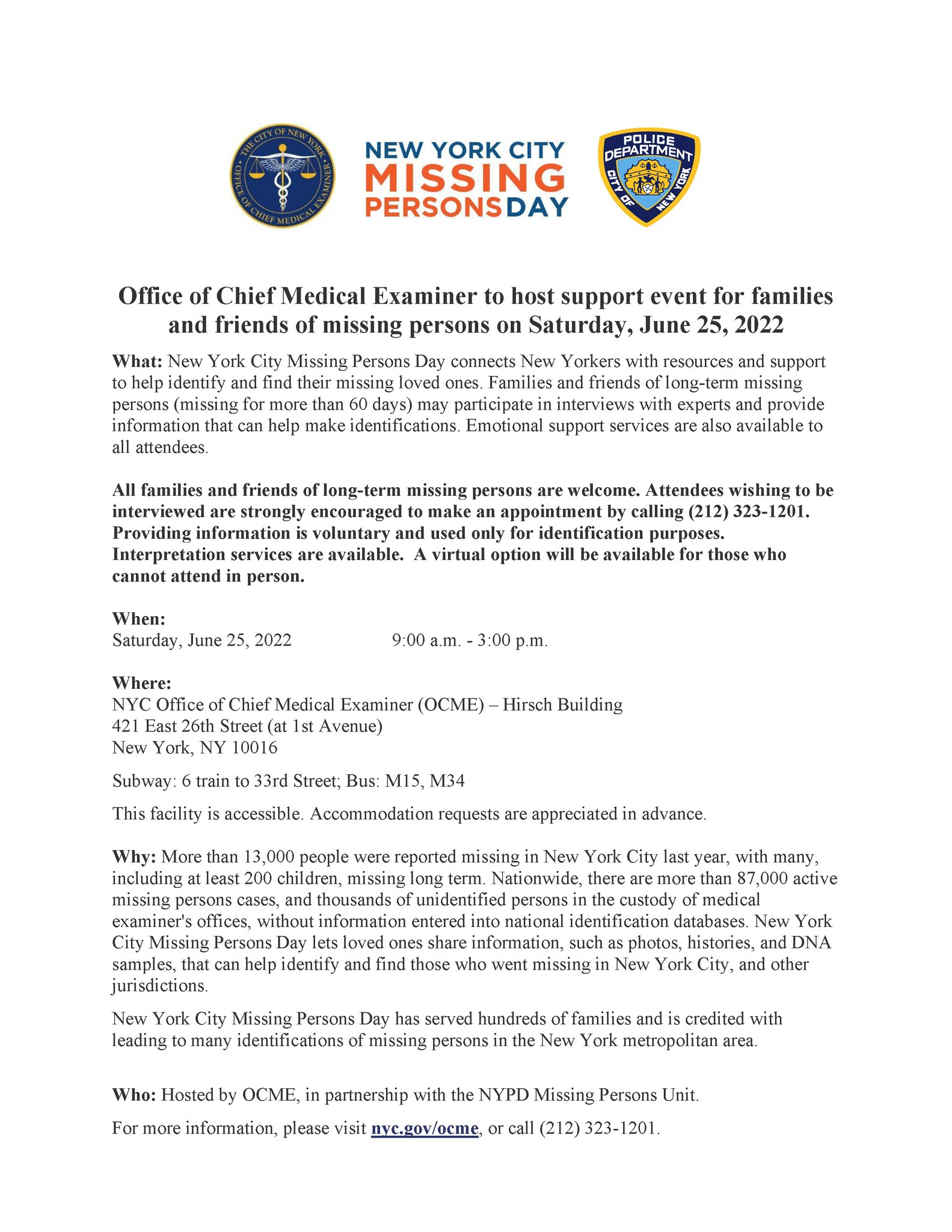 NYPD Missing Persons on Twitter "New York City Missing Persons Day is