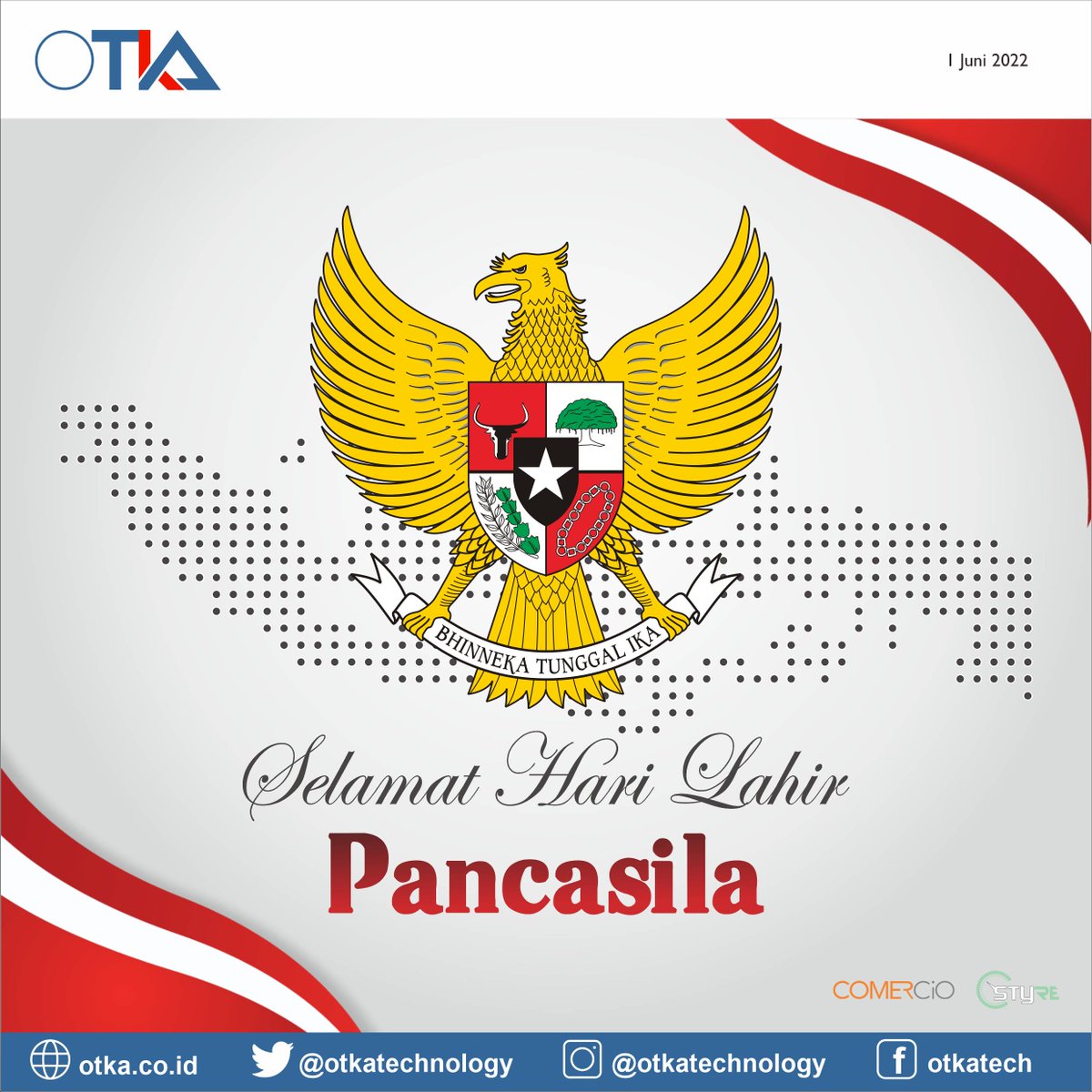 otkatechnology's tweet photo. Pancasila lahir menjadi simbol negara Indonesia sebagai perwujudan dari keberagaman yang ada. Selamat Hari Lahir Pancasila 2022.

#pancasila #harilahirpancasila #staysafe #stayhealthy https://t.co/RpRTP5s3Xs