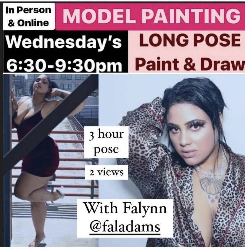 Tomorrow in person at ⁦<a href="/KlineAcademyLA/">Kline Academy of Fine Art</a>⁩ &amp; online on Zoom - long pose so you can paint and draw ✍️  
Sign up at 
paintingonline.eventbrite.com 

#gallerygirlsla #artmodels #artistsontwitter #paintonline #culvercity #losangeles