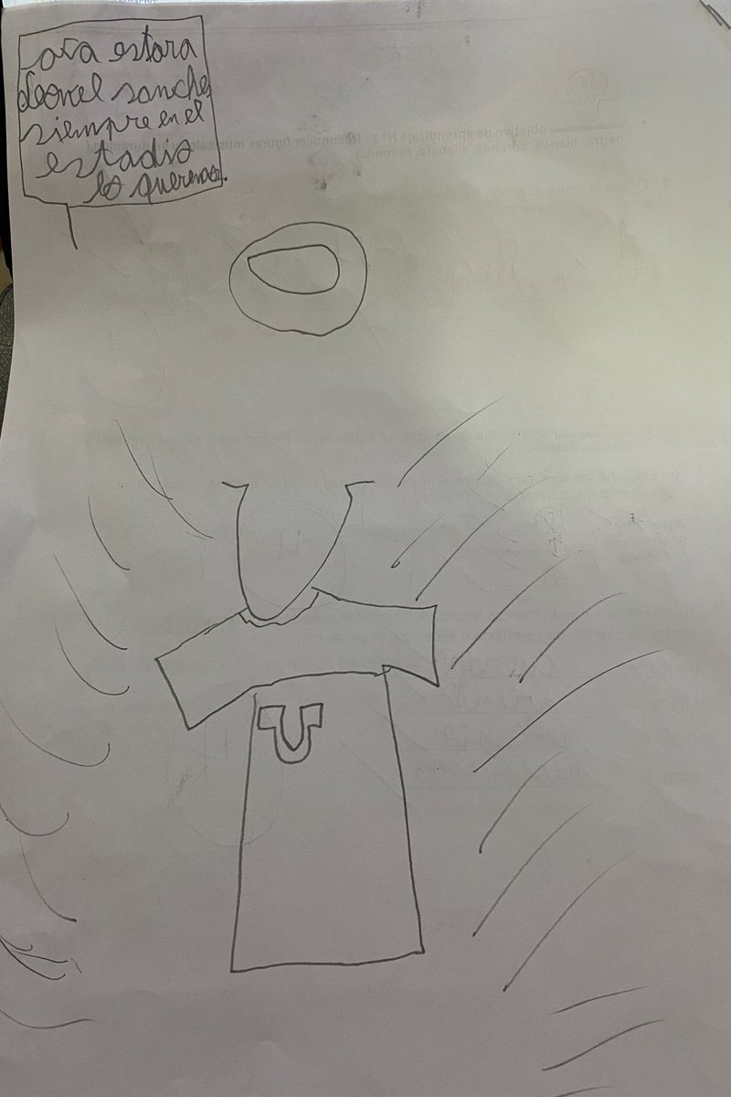 JuanM_Bombita's tweet photo. Mi hijo después de terminar la prueba de música , dibujó esto en la parte de atrás #leonelsanchez . 🥹 https://t.co/gIlx6T70vz