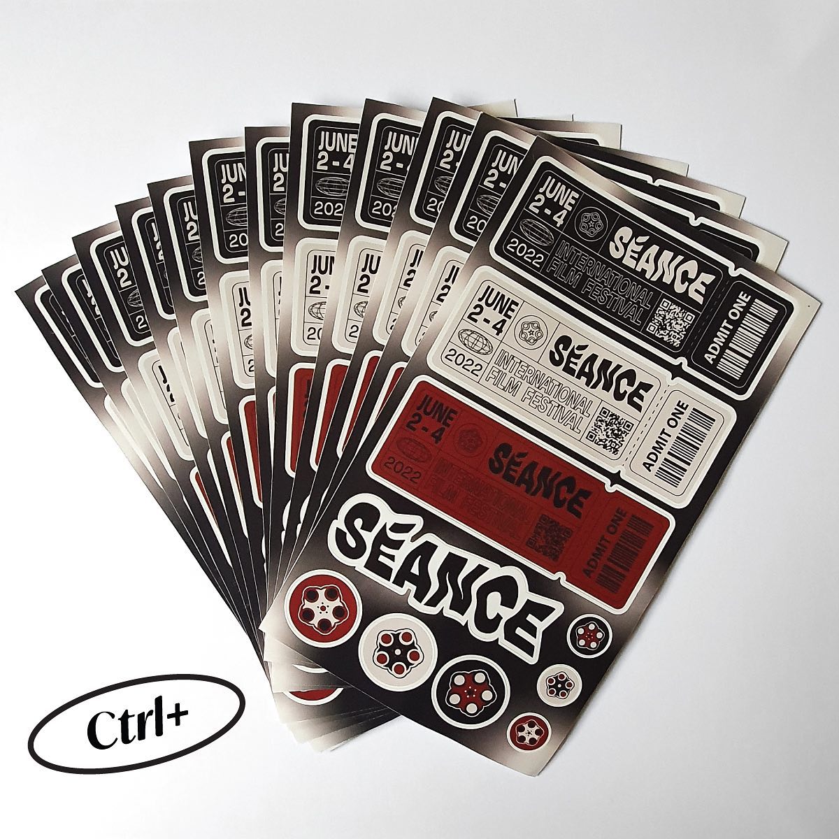 SeanceFilmFest's tweet photo. Our high-quality vinyl stickers (durable and waterproof) would look great on your laptop 💻 or waterbottle

#seancefilmfest22 https://t.co/ESJiWRifHD