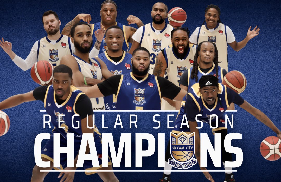 WiscBL's tweet photo. The Cream City Court Kings are officially crowned 2022 WBL Regular Season Champions! The Court Kings finished on a 5-game win streak and an overall record of 11-3! 👑 https://t.co/cEFcfUkKm0