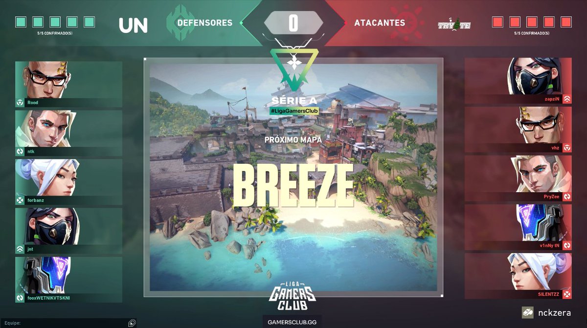 GamersClubVAL's tweet photo. [SÉRIE A] #LigaGamersClub VALORANT

Composições espelhadas para a Breeze! 🏖️
Você é #GOTRY ou #GOUN?

🔗 https://t.co/VXhVLuqKx7 https://t.co/hgVxbRhblE