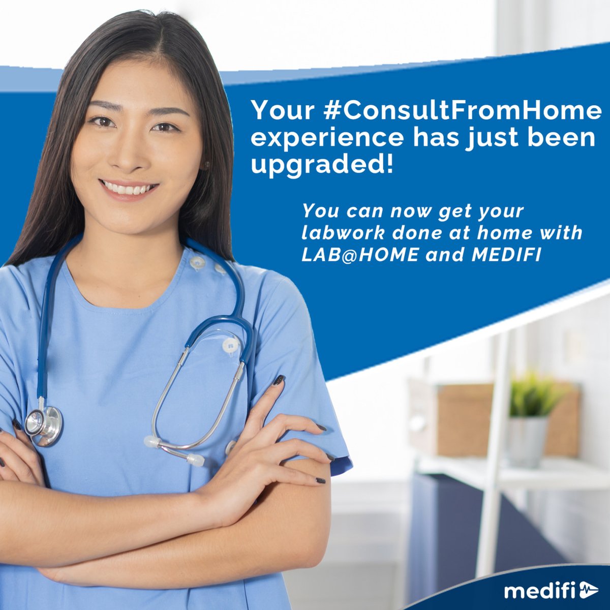 betterclinic_ai's tweet image. You can now have your lab work done at home, thanks to a more seamless #ConsultFromHome experience with LabAtHome and MEDIFI.

Download it now from get.medifi.com #telemedicine on demand