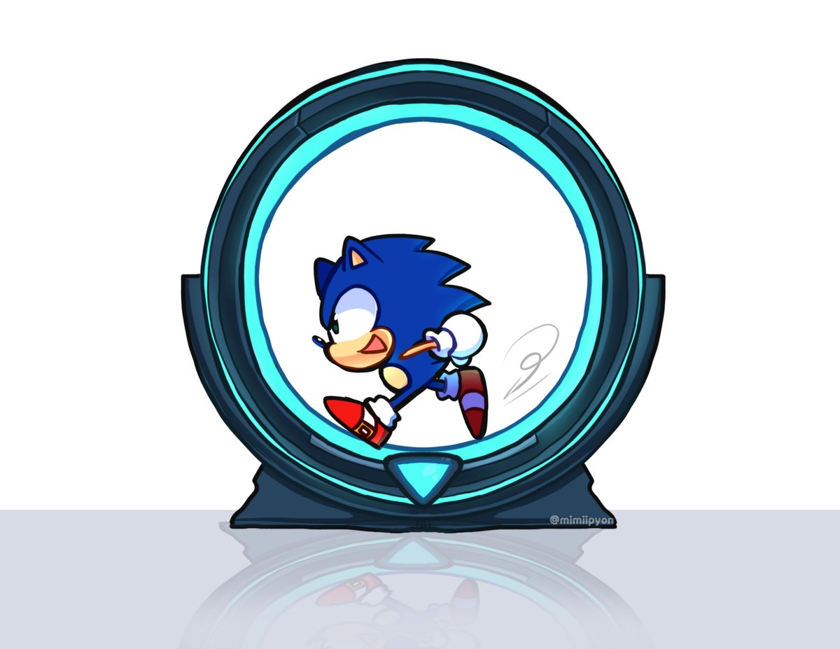 sonic the hedgehog 1boy male focus sideways mouth gloves solo white gloves smile  illustration images