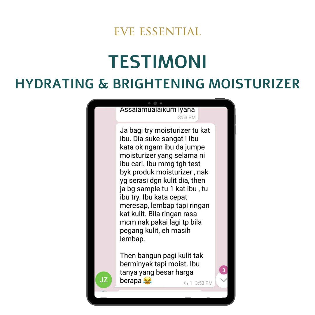 eveessential's tweet photo. Another day, another feedback!

Alhamdulillah ramai yang bagi positif feedback for our Wave Moisturizer🥰

Moisturizer EE ni berasaskan herbal based dan mengandungi kandungan semulajadi. DAN PALING BEST, DIA KAYA DENGAN KHASIAT SARANG BURUNG  TAU🤩 https://t.co/01k1LgRjYO