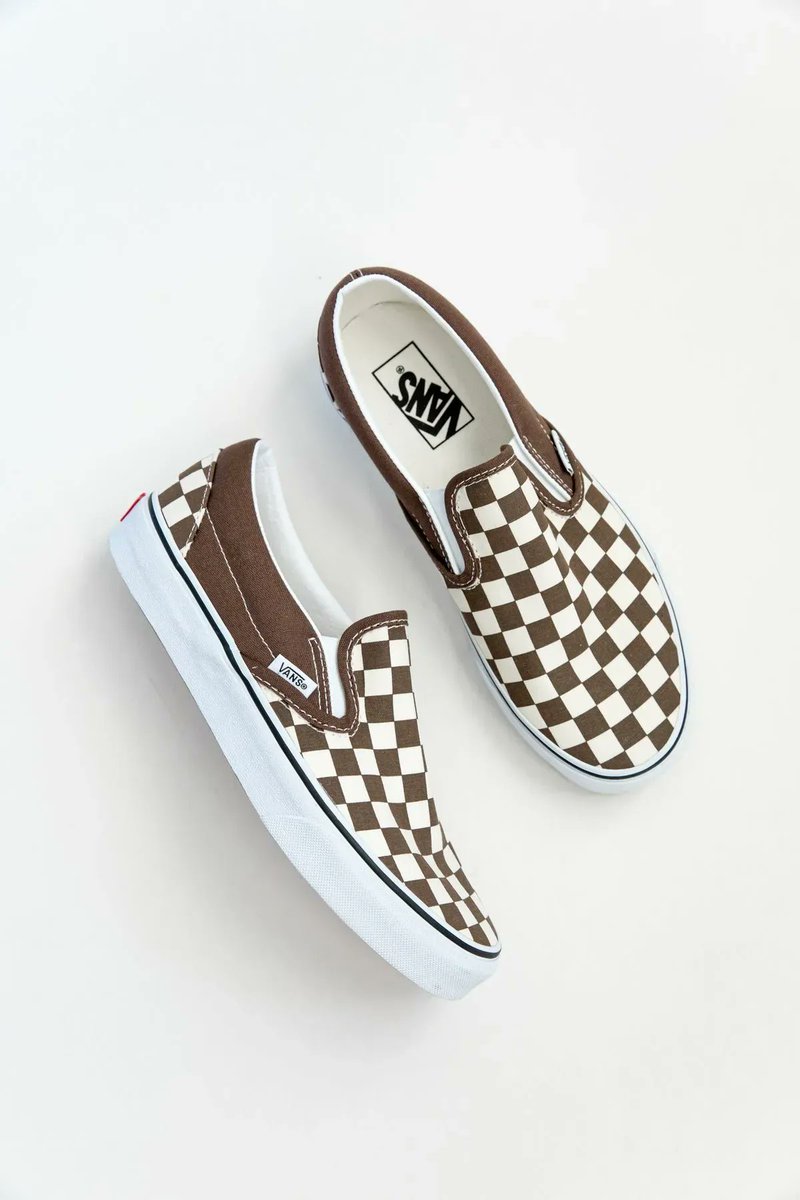 light brown checkered vans