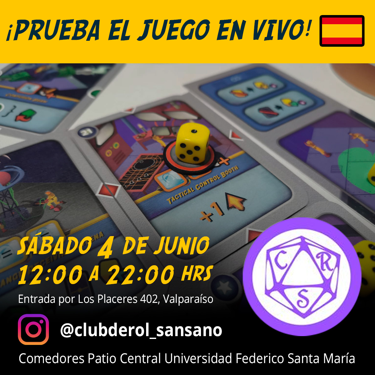 EarthLastStand_'s tweet photo. Estaré presentando el juego para los que están interesados en probarlo, además de algunos protos que están en desarrollo😁.
El día 4 de junio en la sede de Valparaíso de la Universidad Federico Santa María (Chile). #juegosdemesa #prototype #Space #dice #dados https://t.co/DtqnAlLiB4