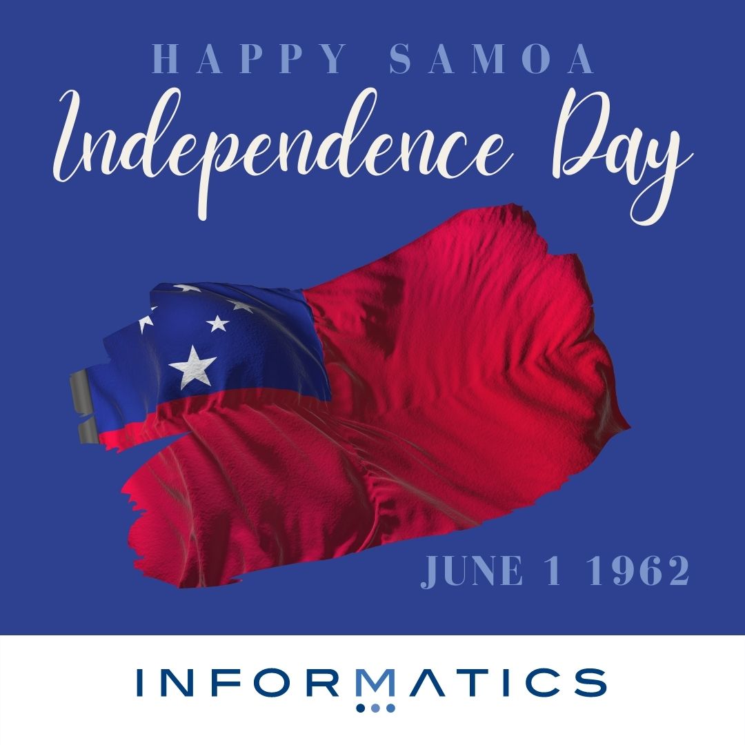 Informaticshlds's tweet photo. Wishing all our clients in #Samoa, #HappyIndependenceDay!
Contact us today to learn more about our services https://t.co/EVuwJUaujr #WeAreInformatics #TeamInformatics https://t.co/HNtPtvAQtV