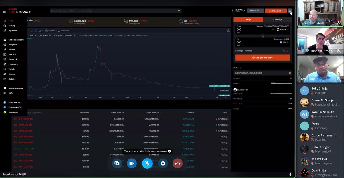 TediGanja's tweet photo. @Free_Patriot76 demoed some new updates coming to dojoswap v2 today on the ama! #SHINJABSC #shinja #shibnobi #dojoswapv2 https://t.co/1WJreCNnHT