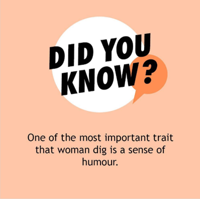 FeminaIndia's tweet photo. We love it, don't we?
.
.
.
#didyouknow #traits #feminafacts #feminafunfacts #factsdaily #funfacts #justforfun #doyouknow #importanttraits #womenfacts #senseofhumour #humour #femina #feminaindia https://t.co/aqtkqw5Zzw