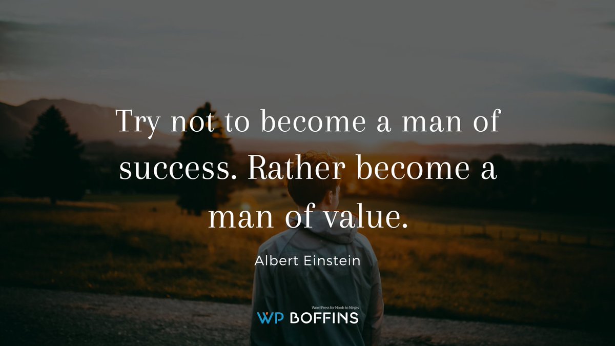 WPBoffins's tweet photo. “Try not to become a man of success. Rather become a man of value.”
--Albert Einstein--

#quote #quotes #alberteinstein https://t.co/KpCMrDWfTI