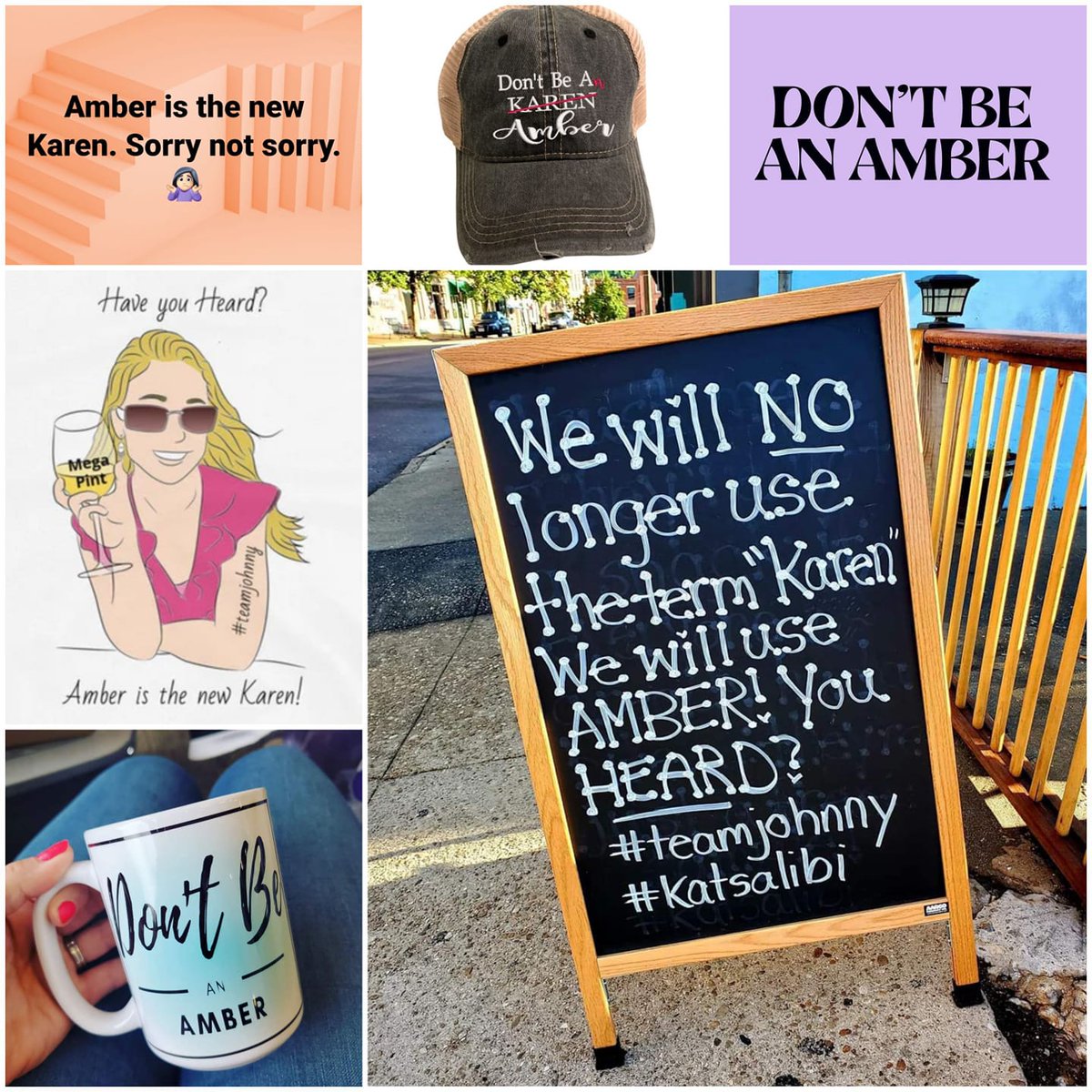 EmilyMoore2020's tweet photo. "Amber is the new Karen", according to the internet. It is sad that people don't even stop to think about how this affects the people who actually have the names they're throwing around like trash. These images are so juvenile. Why is shaming names so easily accepted by society!? https://t.co/47yl235VMn