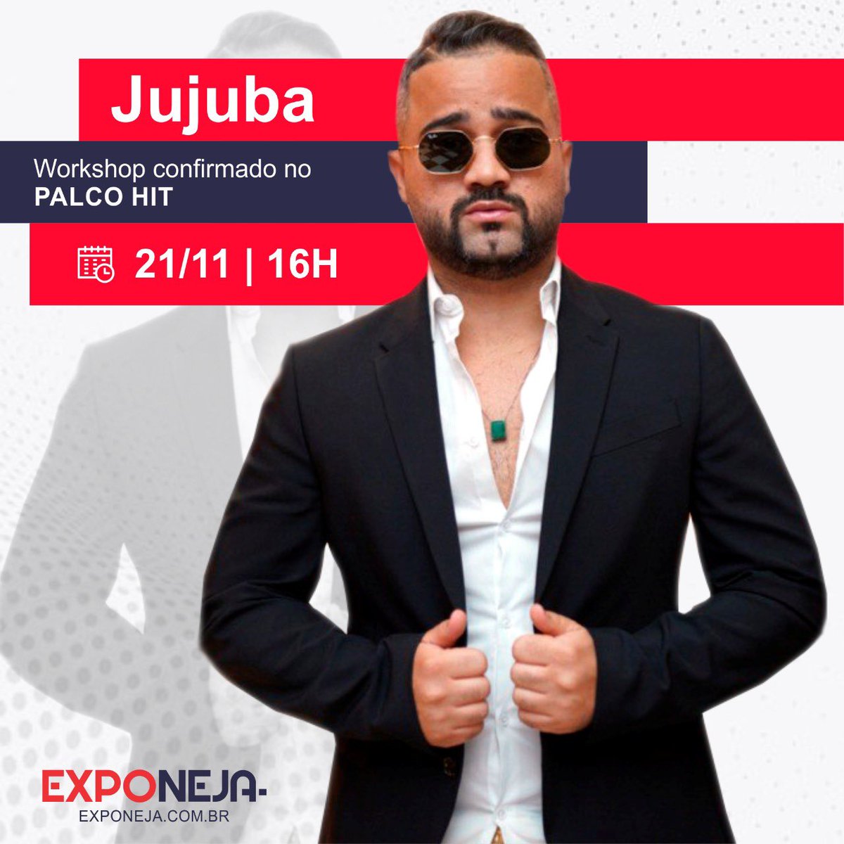 exponeja's tweet photo. O Workshop do @jujubapoeta está confirmado para o Palco Hit da Exponeja 2022

Garanta seu passaporte em nosso site https://t.co/pXnSOAMtmY e se junte a nós em Goiânia.

@jujubapoeta na @exponeja 
🗓 21/11 (segunda-feira)
⏰ 16 horas

#exponeja #goiania https://t.co/H6o5mqkUQl