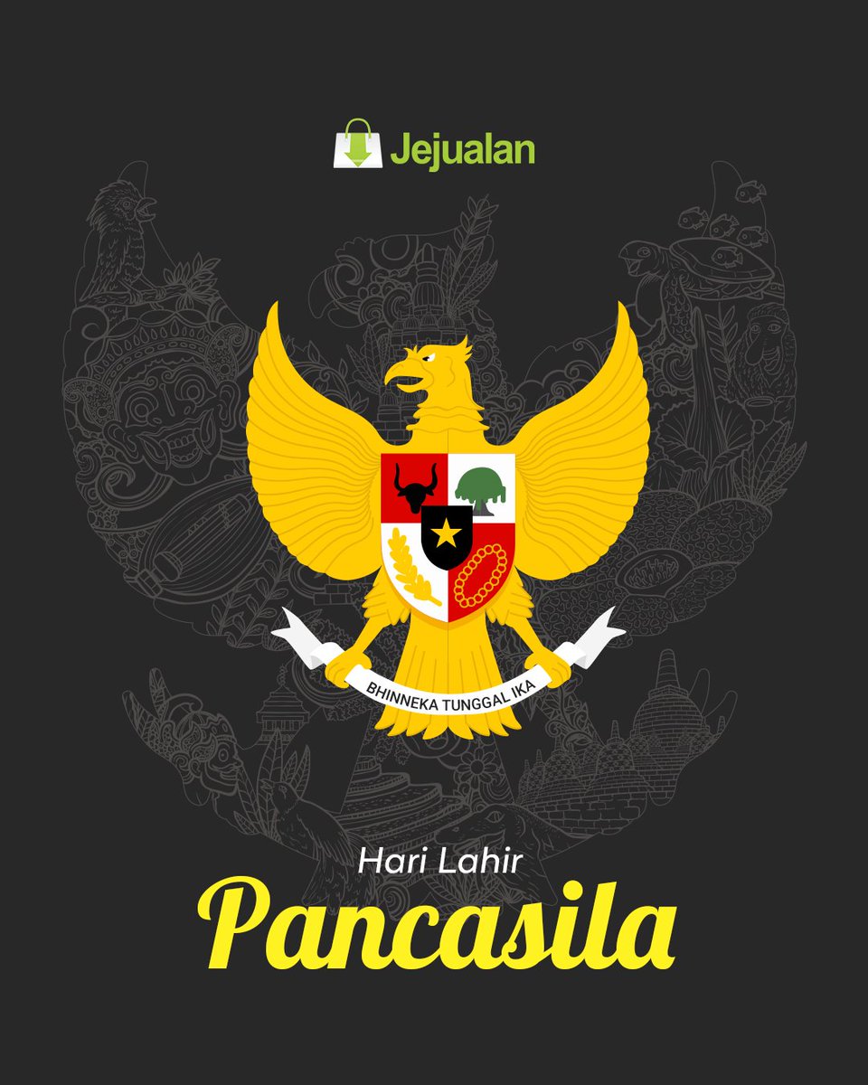 Jejualan's tweet photo. Selamat Hari Lahir Pancasila 

Pancasila adalah ideologi dan sebuah simbol dari keberagaman bangsa dan diri kita. 

#Pancasila #harilahirpancasila #1Juni #harilahirpancasila2022 #Jejualan #Jualan #JualandiWebsite #Wesbite #TokoOnline https://t.co/2O1wInkhro