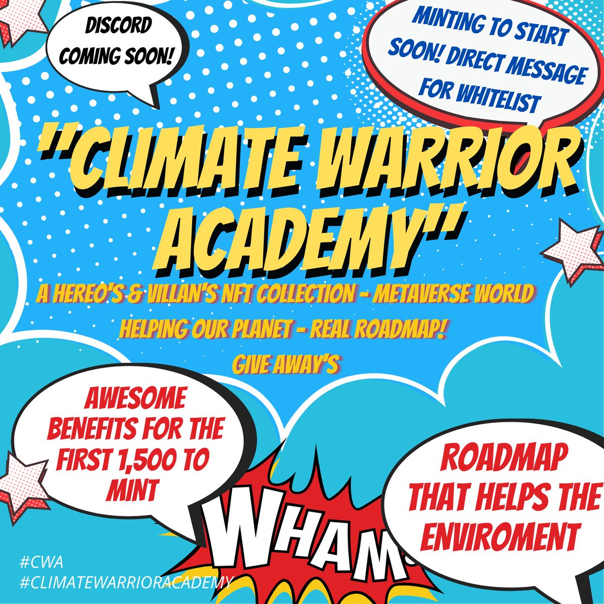 c_w_academy's tweet photo. Please support our project "Climate Warrior Academy" a NFT project on the ETH block chain.  Realistic roadmap with lots of giveaways.
#CWA #CLIMATEWARRIORACADEMY https://t.co/ke57sOXQ8L