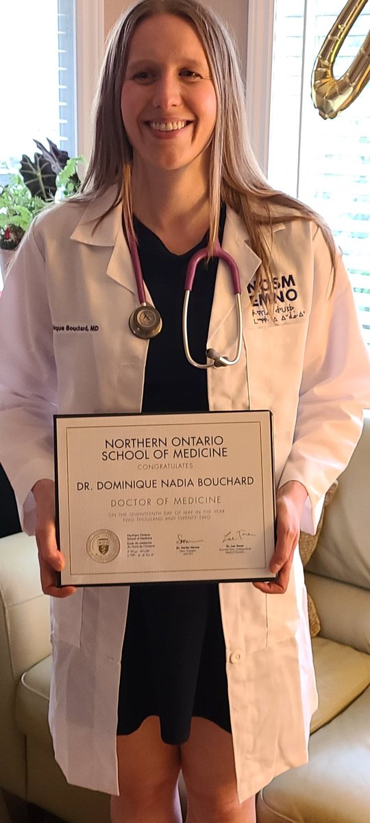 Our favorite Olympian adds to her stellar resume and is now Dr Dominique Nadia Bouchard M.D.