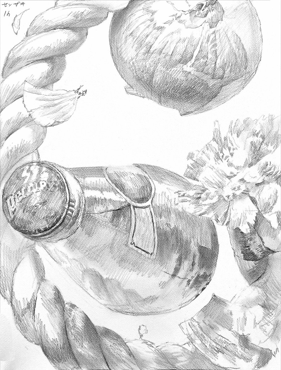 芸大デザイン】 講師のセンザキです。 構成デッサンの描き出しデモを