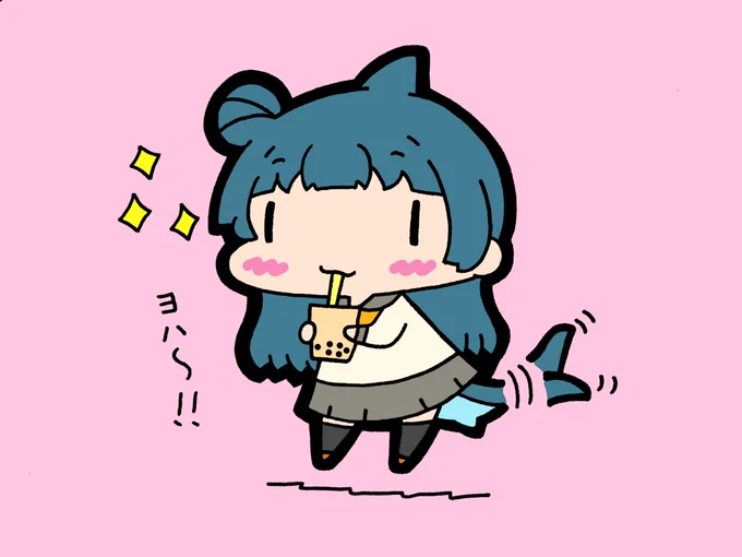サメ善子ちゃん 初めてのタピオカ🧋 