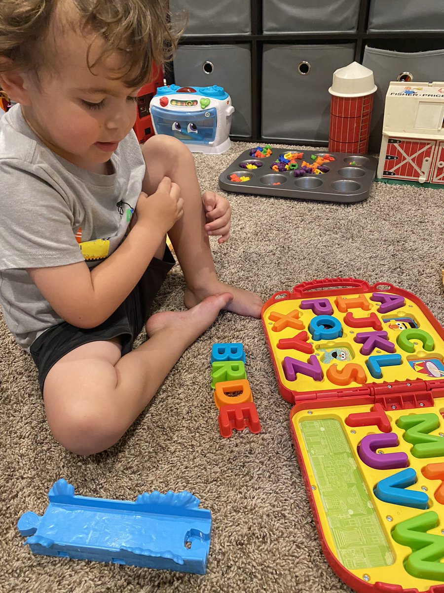 plunkettstipes's tweet photo. Ty spelled his first word by himself!! As I sounded it out, he found the letters!! He’s 3! 🥰 https://t.co/mfwdvT6pk3