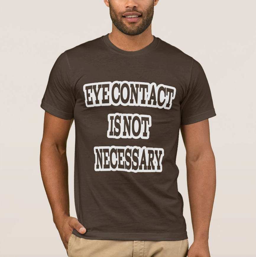 LIfe_Love_Honey's tweet photo. "EYE CONTACT IS NOT NECESSARY" American Apparel T-Shirt 

https://t.co/R1t8XA7k9r

#tshirt 👕 #fathersday #fathersdaygift 

#milehigh #milehighclub ☁️✈️☁️ https://t.co/Sks2jUnjJA